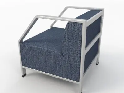 Sofa lounge chair with fabric and metal frame Free 3D model
