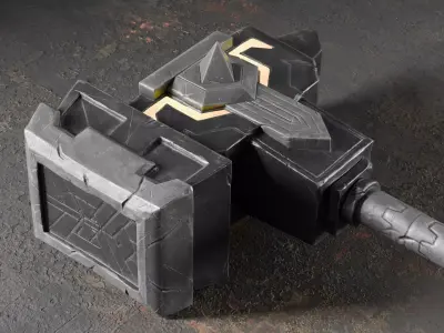 Dark Iron Dwarf Heritage Hammer  Low-poly 3D model