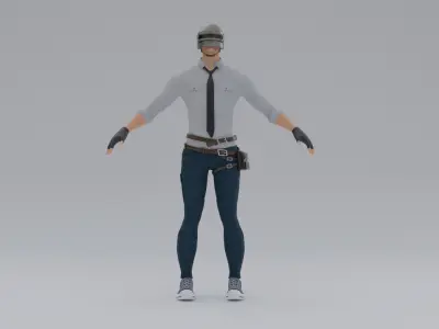 PUBG Type Character  3D model