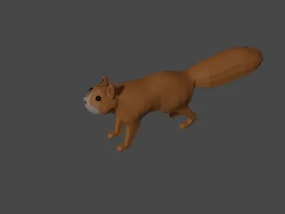 LowPoly Squirrel fox Low-poly 3D model