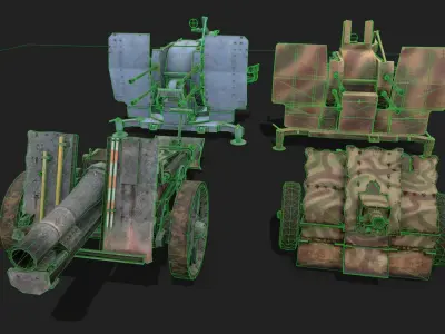 Anti Aircraft Weapon Pack 3D Model Collection