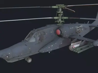 Helicopter Ka-50 Low-poly 3D model