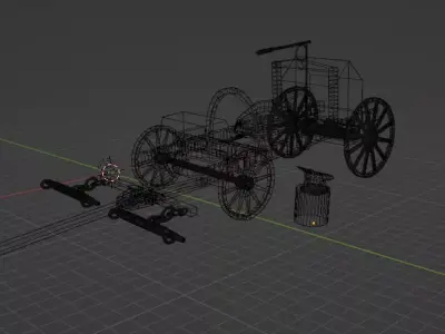 Napoleonic Mobile Ferrier Forge Low-poly 3D model