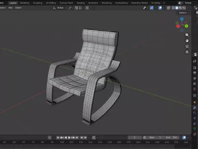 Modern Rocking Chair Free 3D model