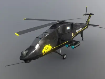 HAL Light Combat Helicopter LCH Low-poly 3D model