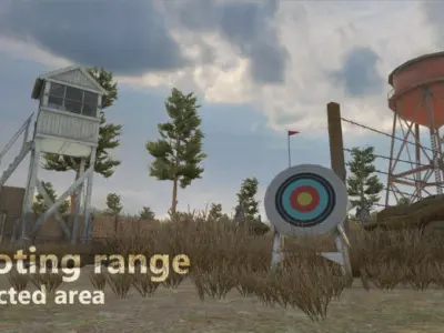 Shooting Range - Restricted Area Low-poly 3D model