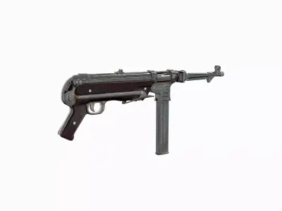 MP 40 WW2 Submachine gun Low-poly 3D model