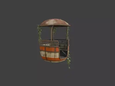 Forgotten Ferris Wheel Cart Low-poly 3D model