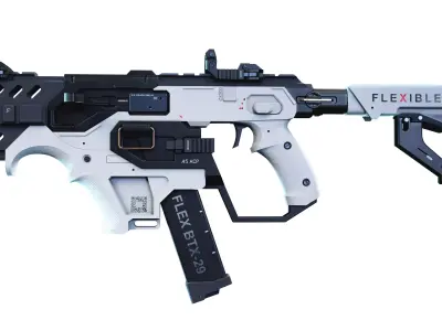 SMG FLEX BTX-29  Futuristic Sci-Fi Submachine Gun 3D Asset Low-poly 3D model