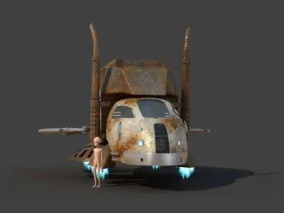 Futuristic Garbage Truck 3D model