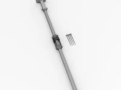 Blowgun stick with two screws 3D model