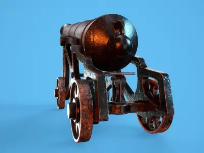 24lb Bromfield Cannon Low-poly 3D model
