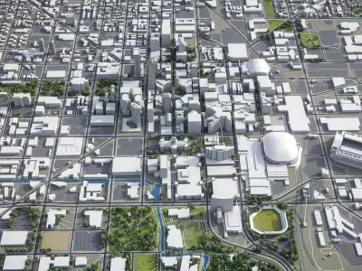 Indianapolis - 3D City Low-poly 3D model