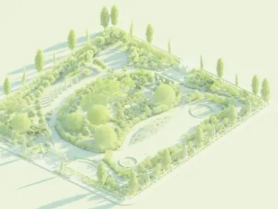 park-public park-Private Park Landscape 3D model