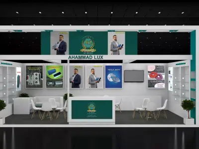 8mtr x5mtr expo stall 1side open Exhibition Stand Free low-poly 3D model