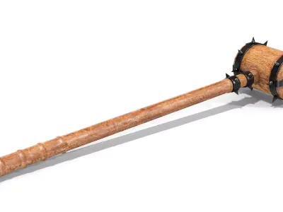 Medieval Thorn Hammer Low-poly 3D model