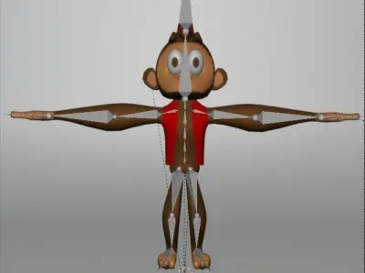 Low Poly Monkey cartoon Free 3D model