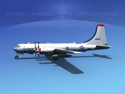 Boeing B-50 Superfortress V02 3D model