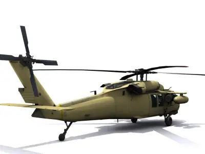 Army Blackhawk Low-poly 3D model