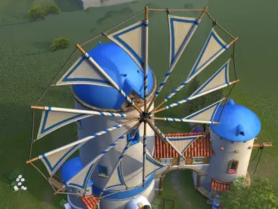 Greek windmill 3D model