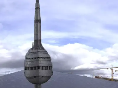 Space Skyscraper city 3D 3D model