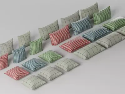 24 Pillows pack Free 3D model