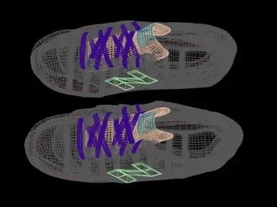 3d modelling new balance shoes Low-poly 3D model