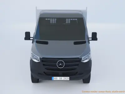 Mercedes Benz Sprinter 2020 dropside W907 L2 Pickup truck 3D model