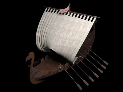 Drakkar viking ship 3D model
