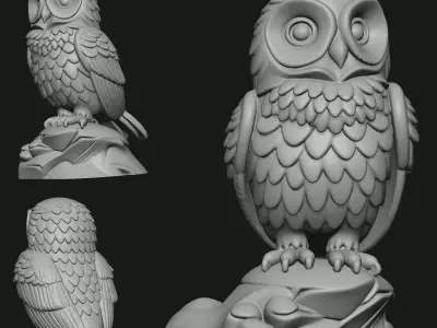 Owl sculpture 3D print model