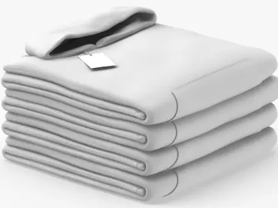 Folded Hooded Sweatshirt 4 Pile Color Variations(1) 3D model