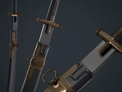 Chechuga samurai sword 3D model