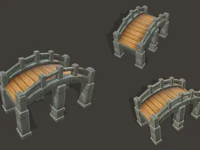 Medieval Bridge Pack 3D model