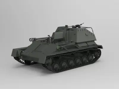 SU-76 self-propelled gun 3D model