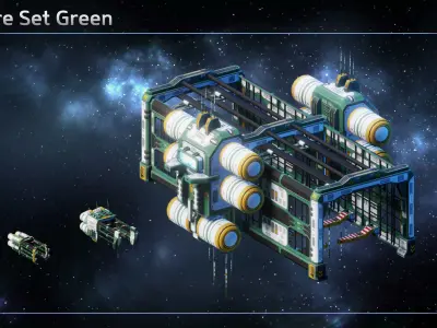 Spaceship Shipyards Low-poly 3D model