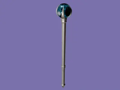 Scepter With Glass Ball Low Poly 3D model