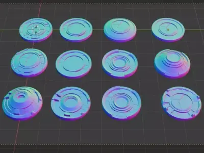 3D mech HUDS KITBASH Low-poly 3D model Low-poly 3D model