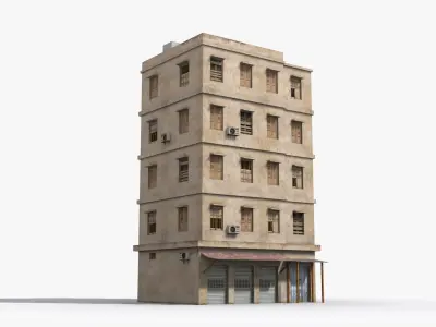 Arab Middle East Building x18 Low-poly 3D model