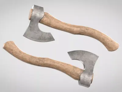 Camping Axe Low-poly 3D model