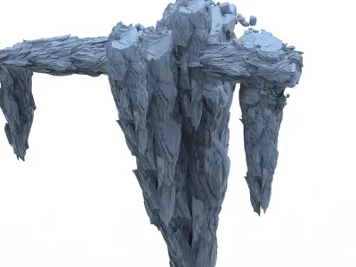 floating Asian mountain 7 3D model