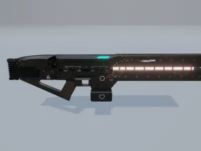 Sci-Fi RailGun Free low-poly 3D model
