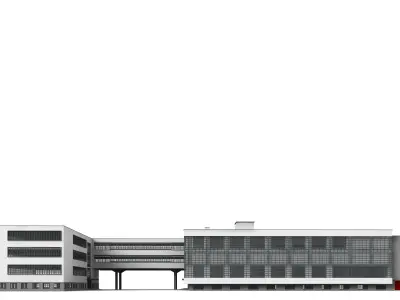 Bauhaus floor plan of house 3D model