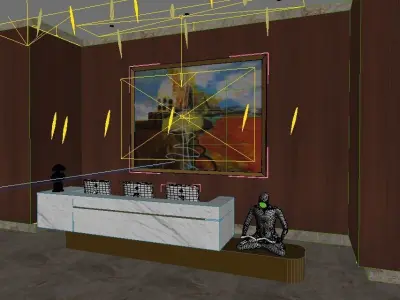Modern Hotel Reception Area 3D model