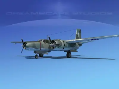 Douglas A-26B Invader V07 3D model