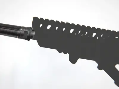 SOCOM-556 4-Prong Flash Hider Low-poly 3D model