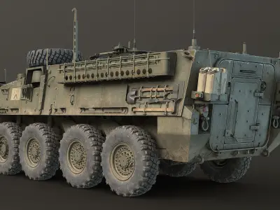 M1126 Stryker Unarmed Game Ready Low-poly 3D model