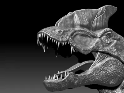 Dinosaur Hybrid Dilophosaurus Sculpt Project 3D model