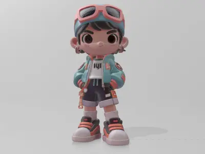 Street Trendy Kid  3D model