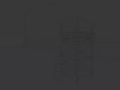 Sniper Tower- Military Watchtower Low-poly 3D model