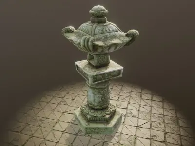 Shogun Temple Pillar PBR Low Poly Low-poly 3D model